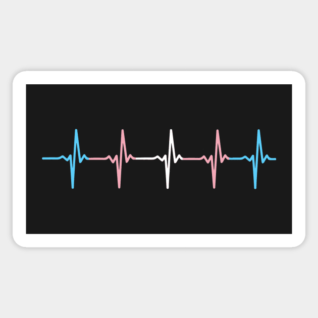 Transgender Pride Heartbeat Pulse Sticker by thingsandthings